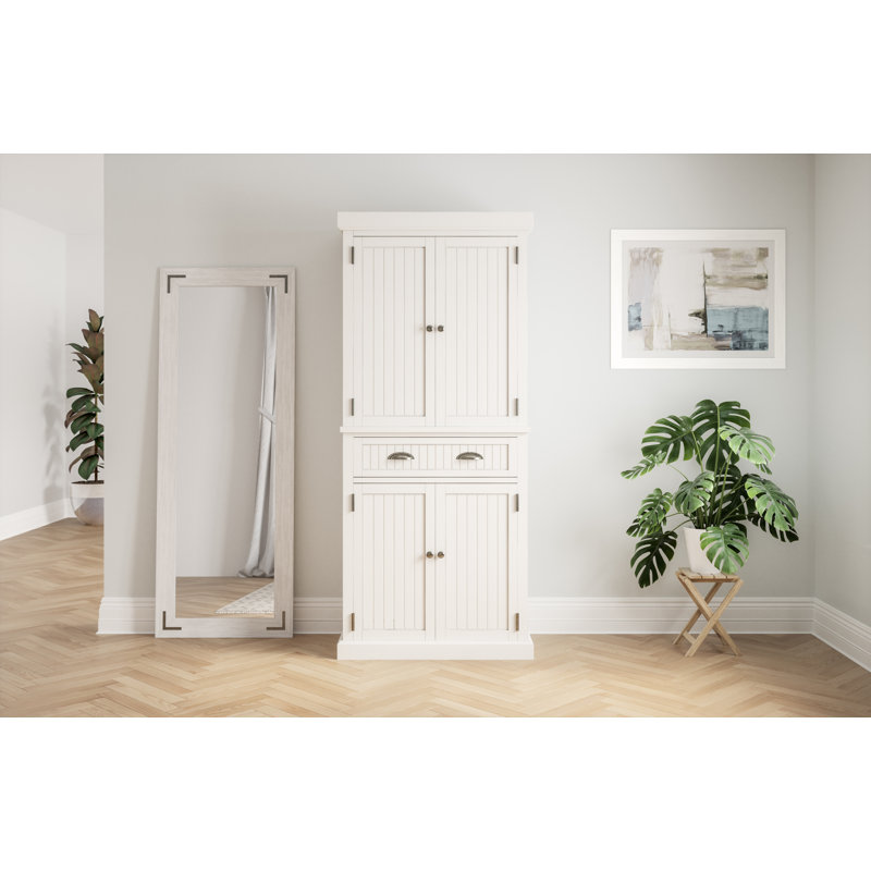 Beachcrest Home Swanscombe 71.5 Kitchen Pantry Finish Creamy White Wayfair Pantry Cabinets